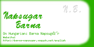 napsugar barna business card